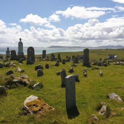 The hillside graveyard on Bernaray